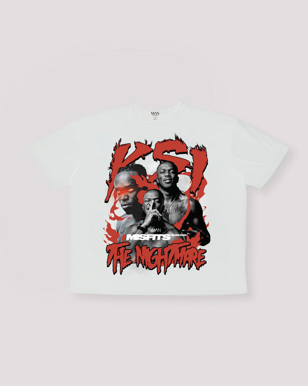 White Oversized Misfits KSI The Nightmare License Printed T-Shirt